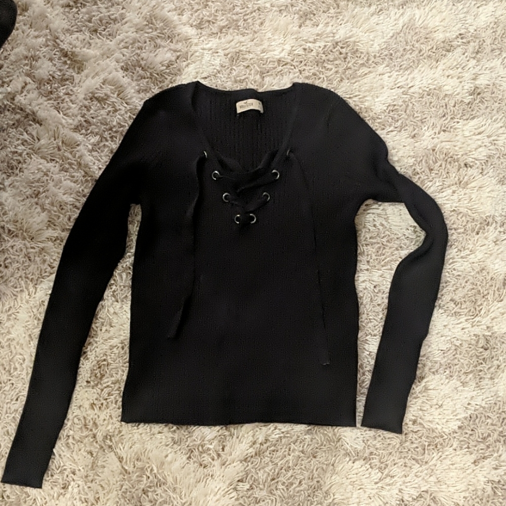 Hollister tie front sweater